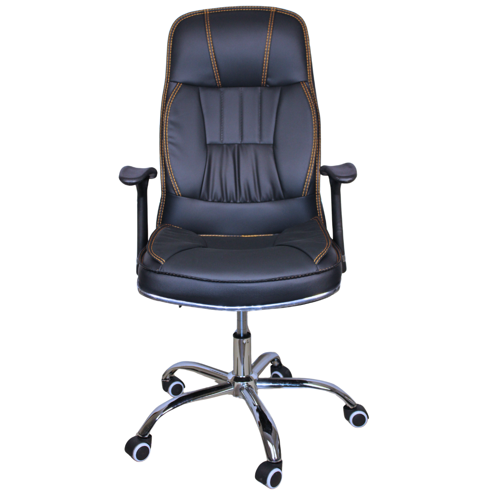 Executive Leather Office Chair ~ High Back, Padded Armrests