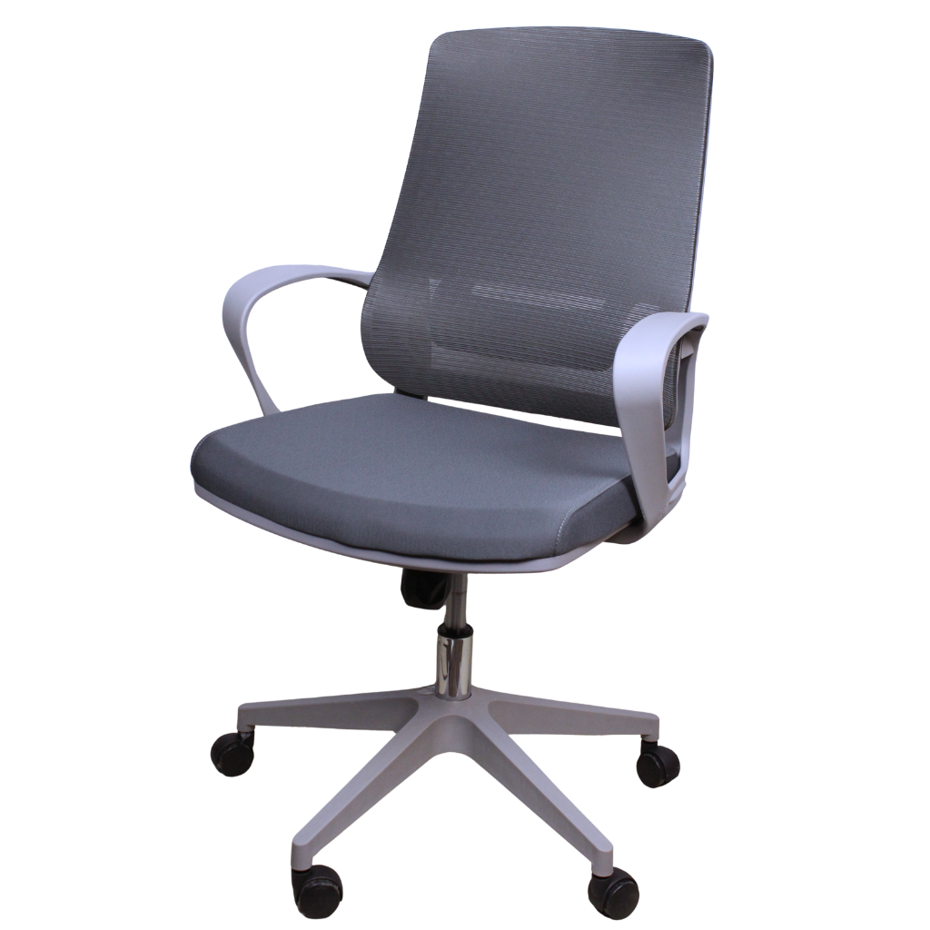 Grey Ergonomic Mesh Office Chair ~ Mid Back, Lumbar Support