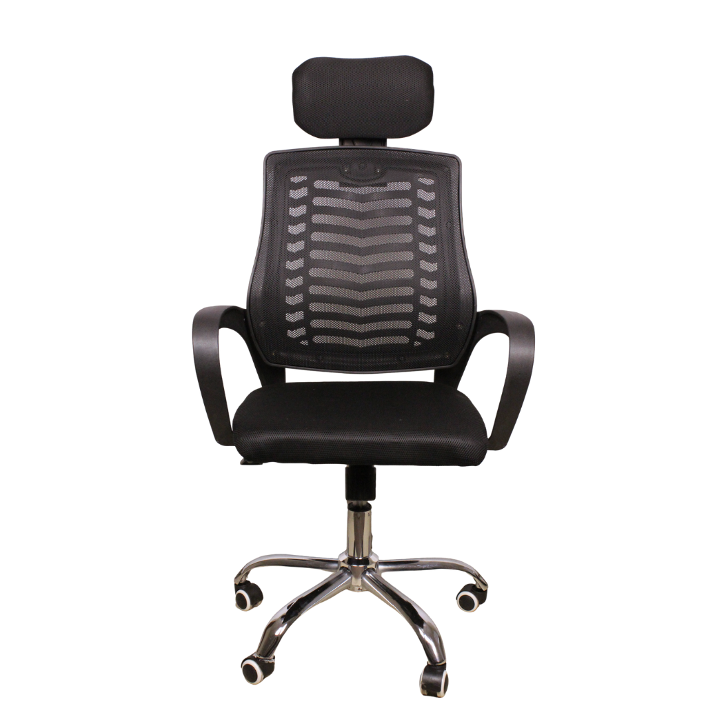 Secretarial Mesh Chair ~ Adjustable Headrest and Lumbar Support