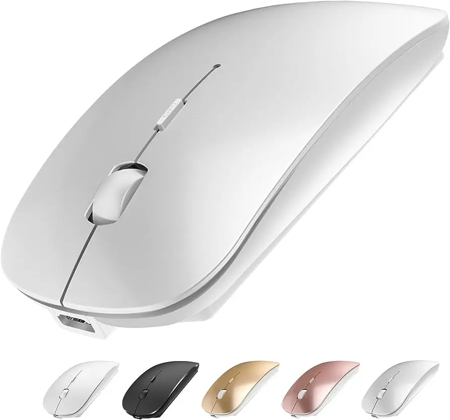 Slim Rechargeable Bluetooth Mouse Silent Click